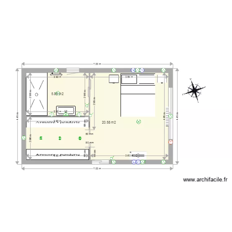 Chambre parentale 1. Plan de 