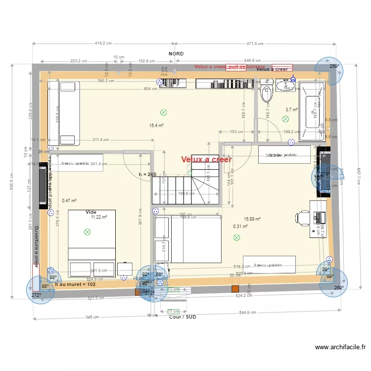 Etage Pinceloup 1 Option3. Plan de 