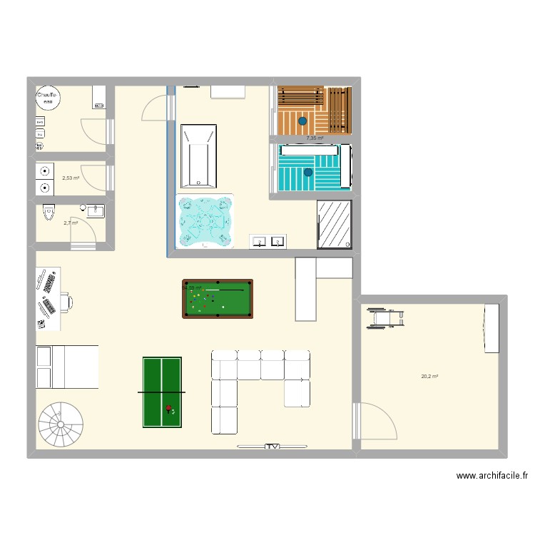 house 2. Plan de 5 pièces et 127 m2