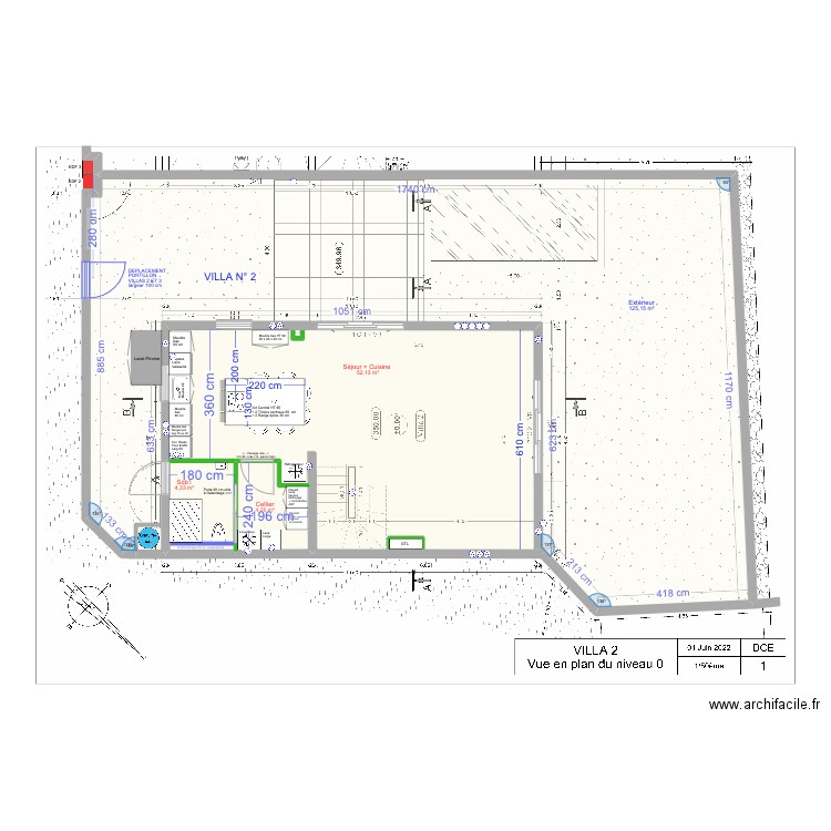 VILLA 2 (Plans modifiés cuisine) . Plan de 13 pièces et 245 m2