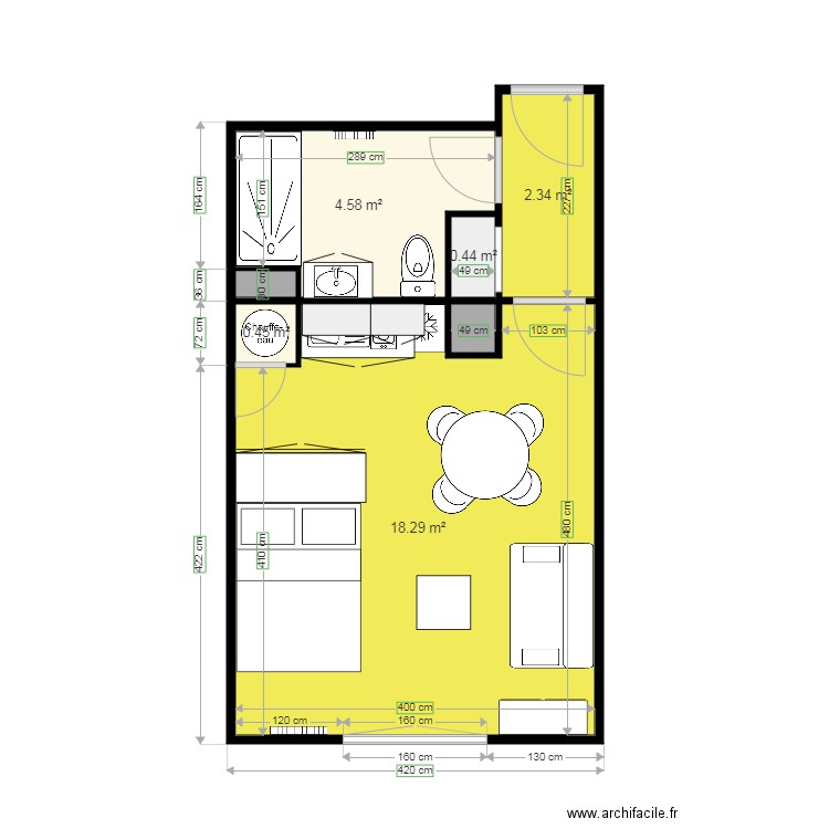 studio 2. Plan de 0 pièce et 0 m2