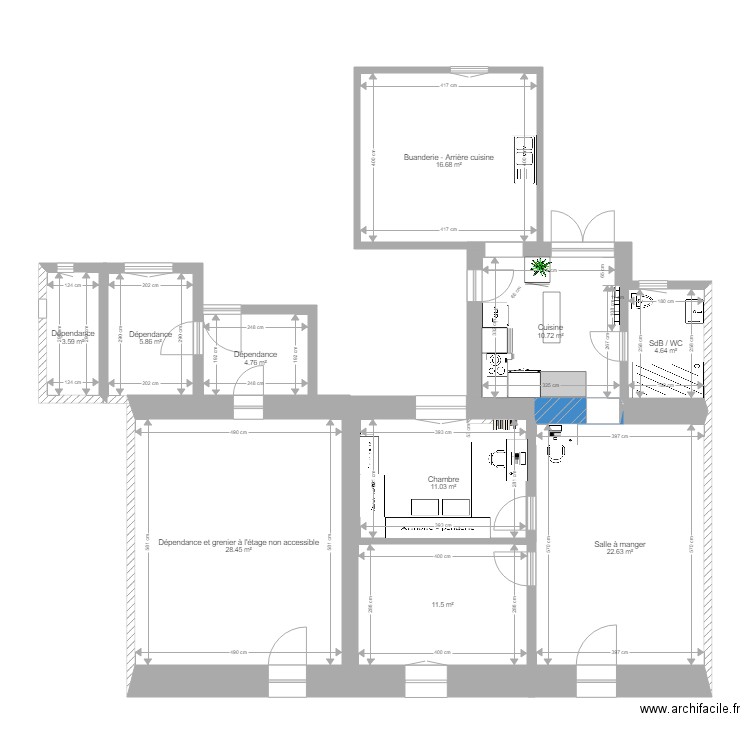 PLAN INTERIEUR chambre 1. Plan de 0 pièce et 0 m2