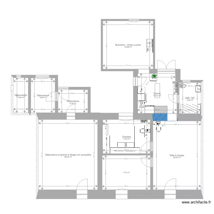 PLAN INTERIEUR chambre 1. Plan de 