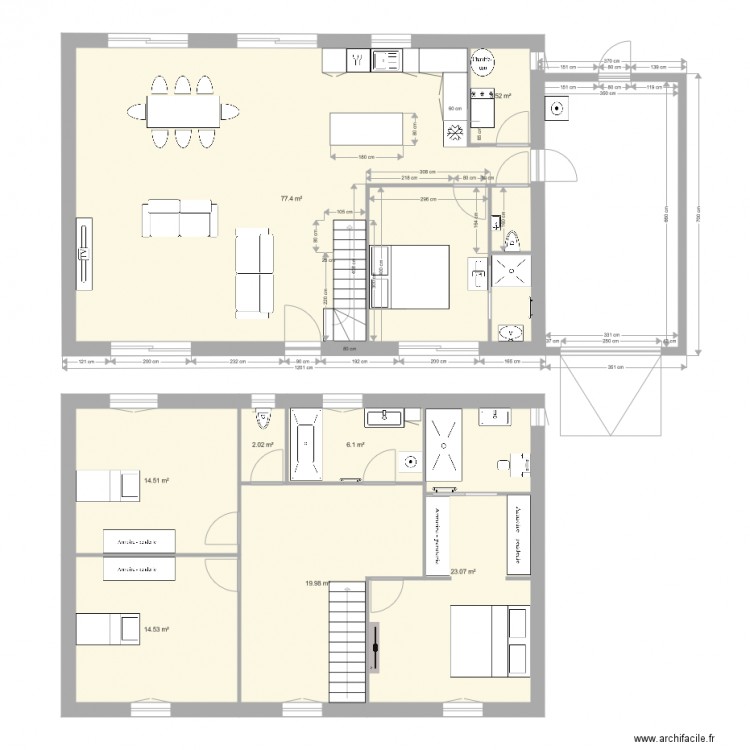 Maison inversée. Plan de 0 pièce et 0 m2