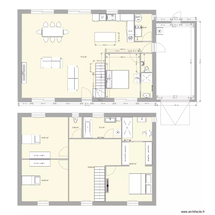 Maison invers&eacute;e. Plan de 