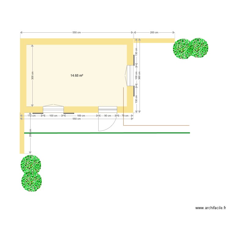 cabanon dp 2 murs. Plan de 0 pièce et 0 m2