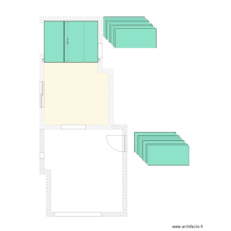 Calepinage Salle à manger. Plan de 1 pièce et 22 m2