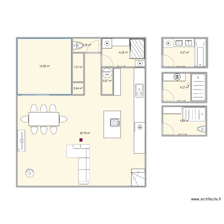 loft 19. Plan de 14 pièces et 141 m2