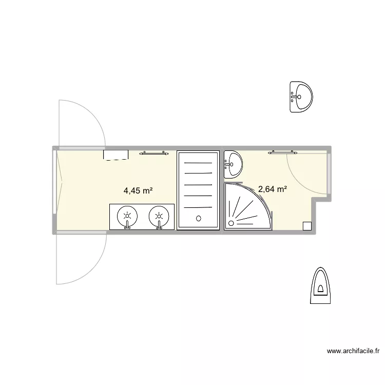 Salle de bain 2b. Plan de 