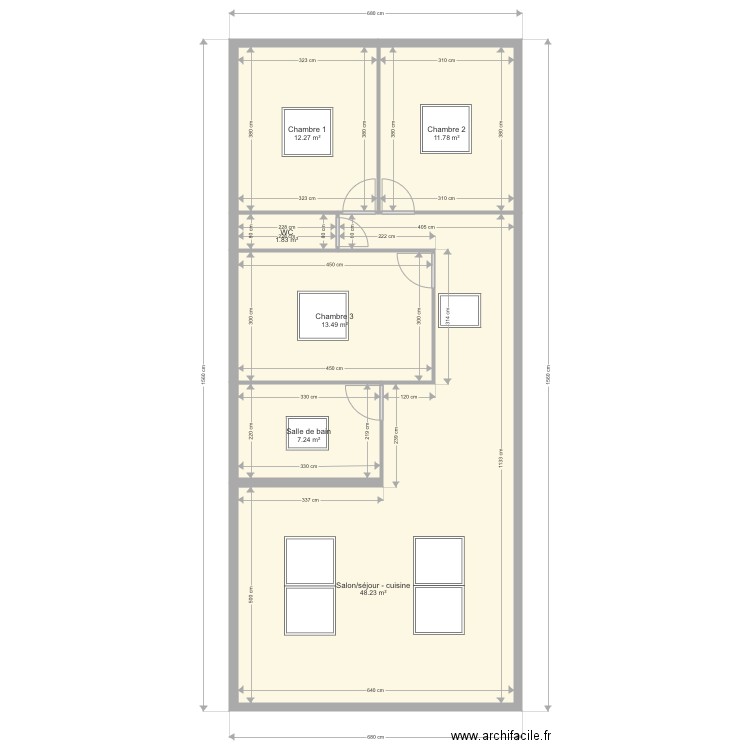 Projet appart 2. Plan de 0 pièce et 0 m2