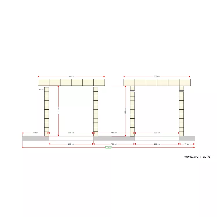 Fa&ccedil;ade Avant Lot B 2eme etage 12 01 2020. Plan de 
