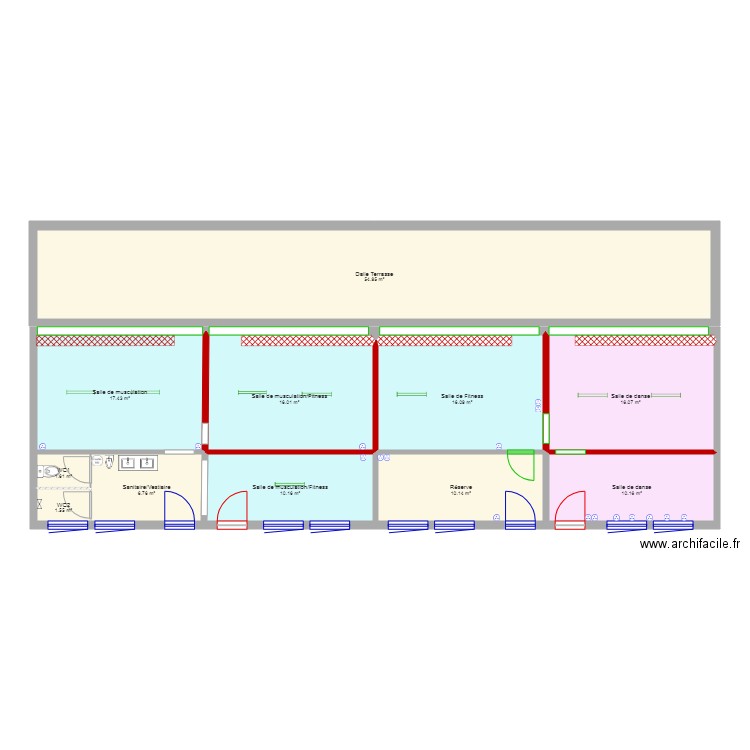 salle de musculation. Plan de 0 pièce et 0 m2