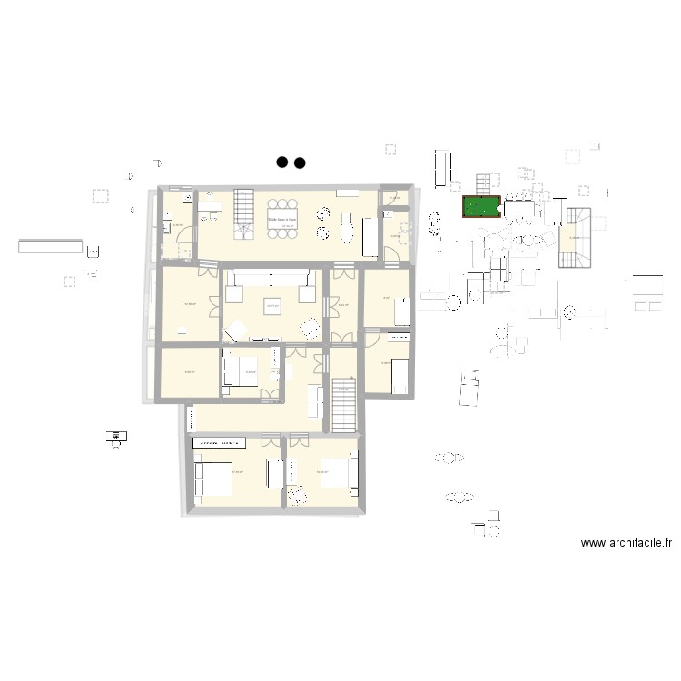 rua da commerco. Plan de 32 pièces et 600 m2