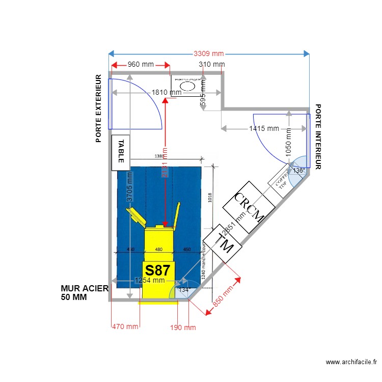 PLAN DE MASSE PROJET ste marguerite 368.. Plan de 1 pièce et 9 m2