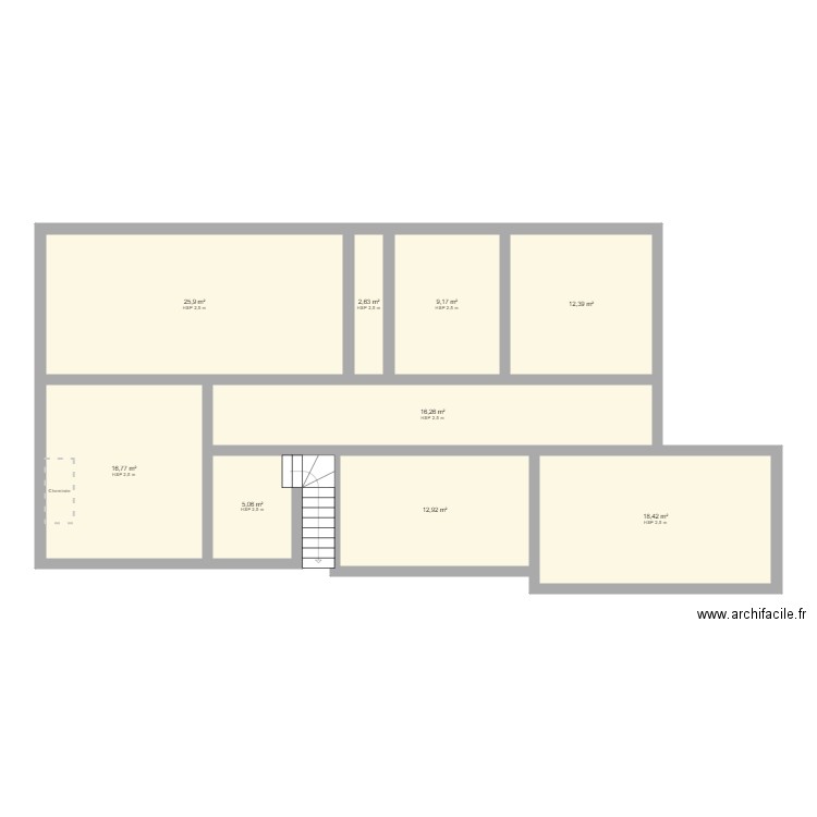 Maison 189m2 aussonne. Plan de 9 pièces et 120 m2