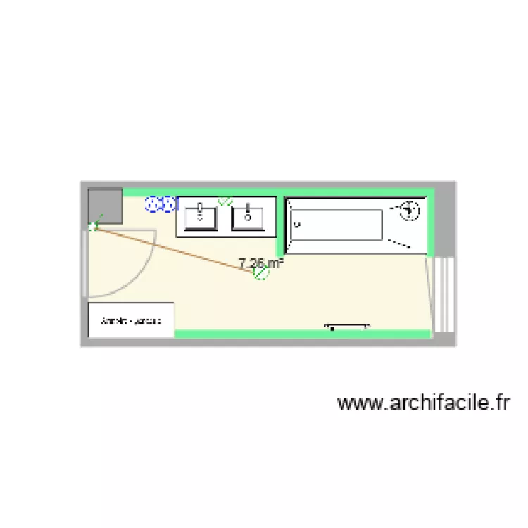 SDB montendre. Plan de 