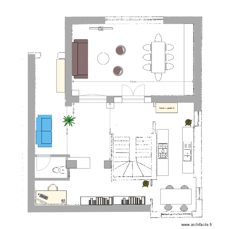 Cuisine initiale. Plan de 0 pièce et 0 m2