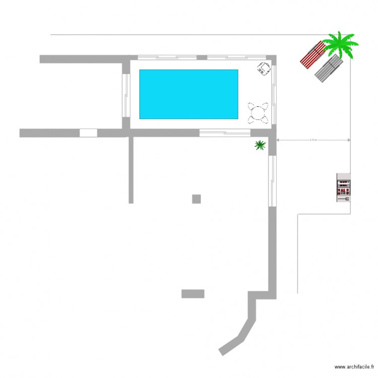 piscine. Plan de 0 pièce et 0 m2