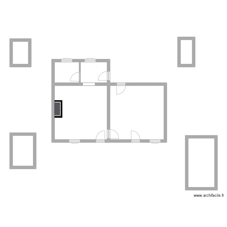 GILBERT. Plan de 7 pièces et 77 m2