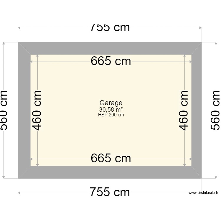 Garage. Plan de 1 pièce et 31 m2