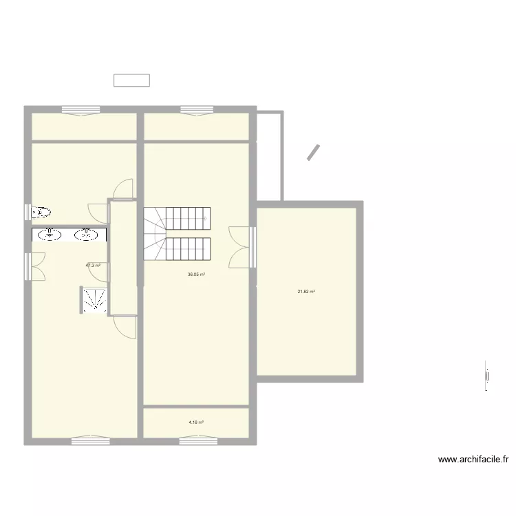 MAISON MONTAUBAN 3 eme etage. Plan de 