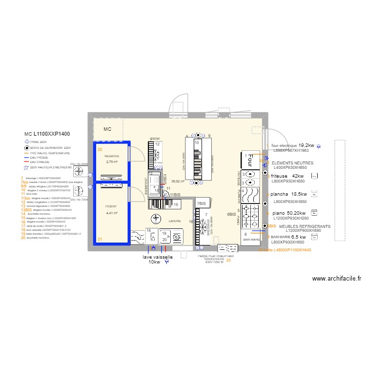 BOWLING 25. Plan de 3 pièces et 56 m2