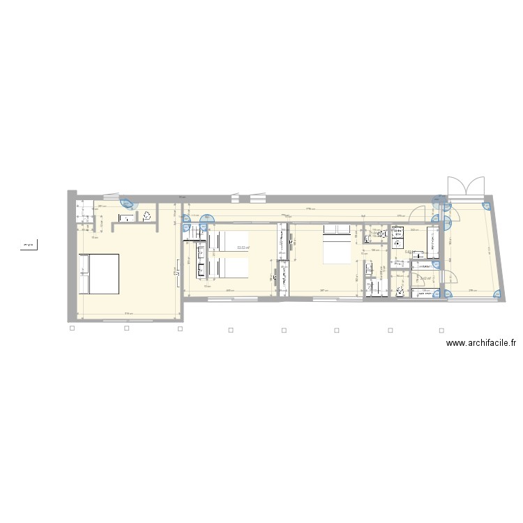 Bartole V8. Plan de 5 pièces et 97 m2