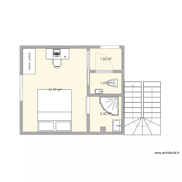 Chambre d'amis v4. Plan de 