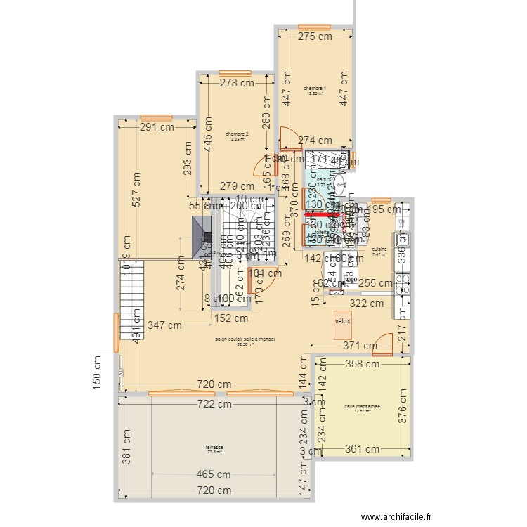 appartement comble . Plan de 11 pièces et 148 m2