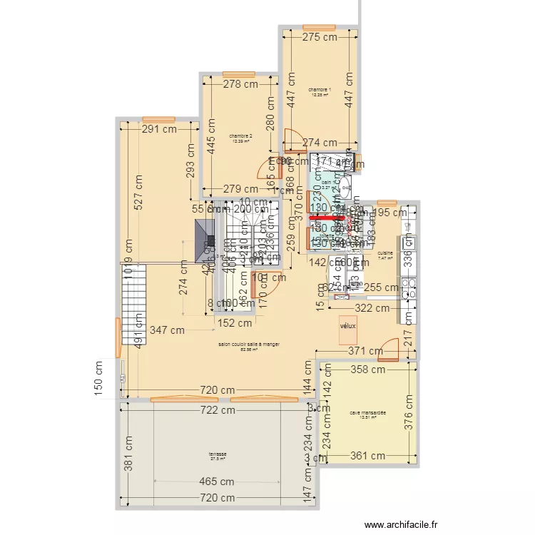 appartement comble . Plan de 