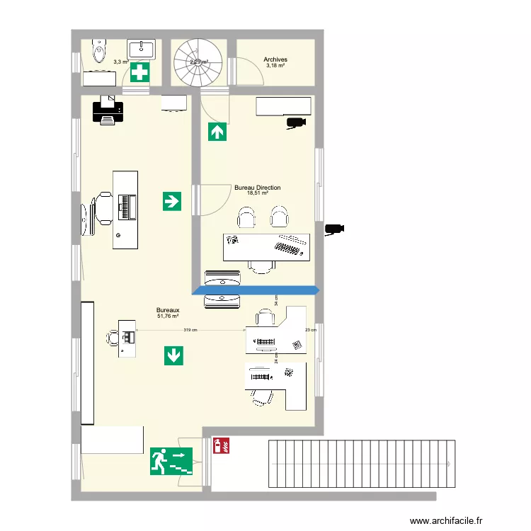 PLAN BUREAUX JLC. Plan de 