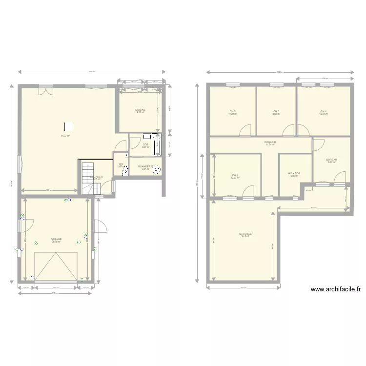 plan avec extension garage 2 NIVEAUX 120818. Plan de 