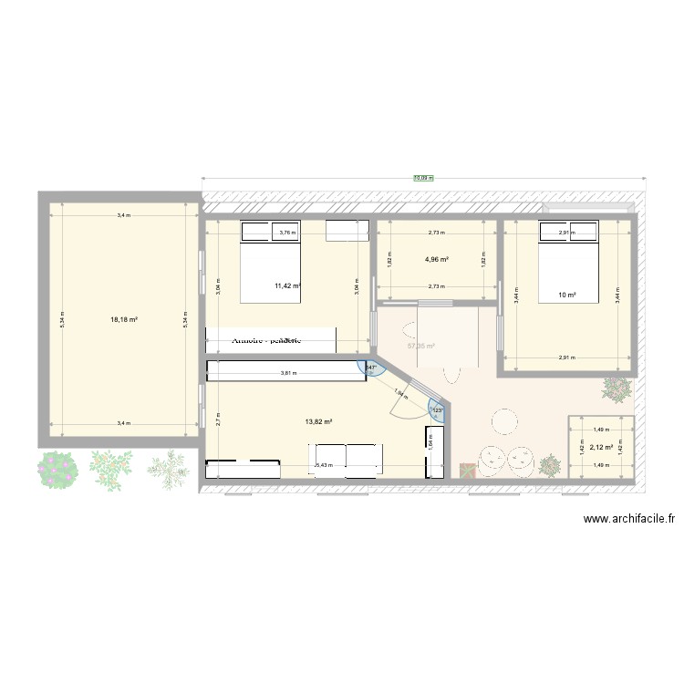 Bédoin V3. Plan de 10 pièces et 145 m2