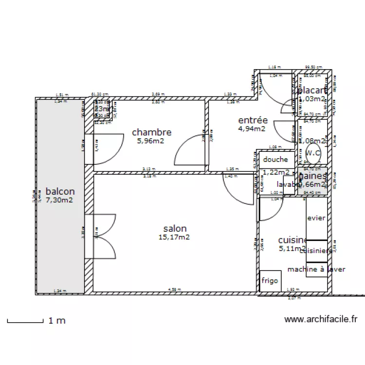 appartement Antibes. Plan de 
