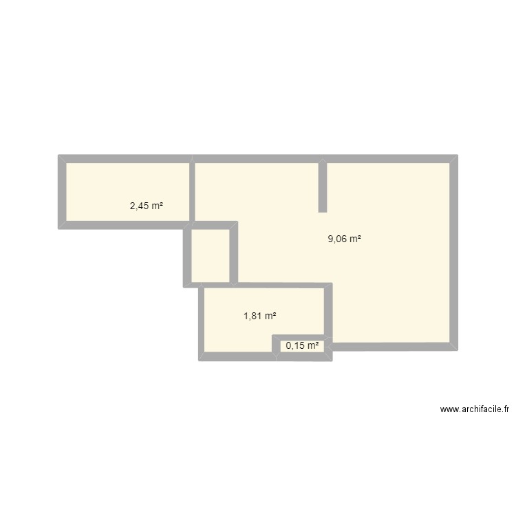 11 Ordener Comble (avant). Plan de 4 pièces et 13 m2