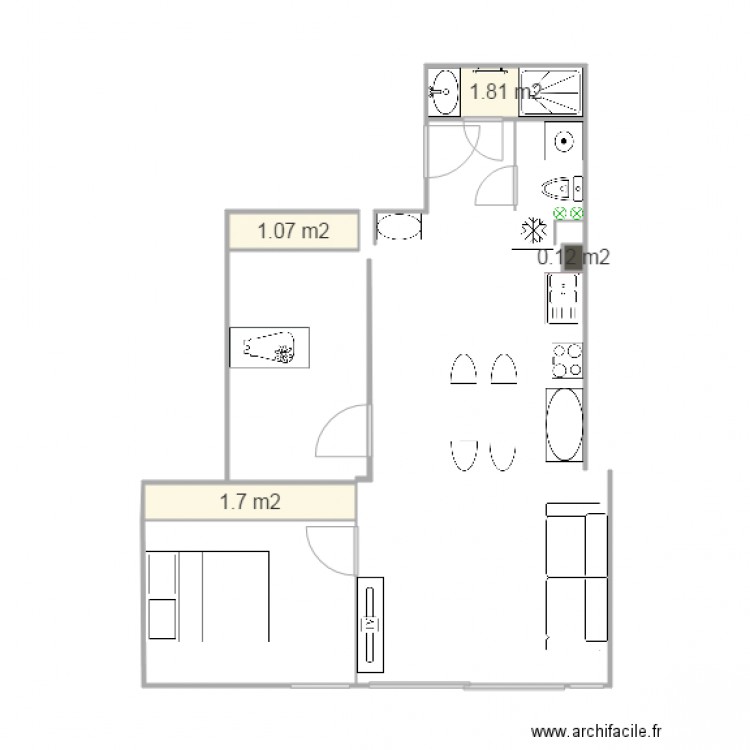 20150923 WC séparés et sdb entrée et LL 2. Plan de 0 pièce et 0 m2