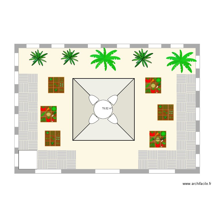 Patio. Plan de 0 pièce et 0 m2