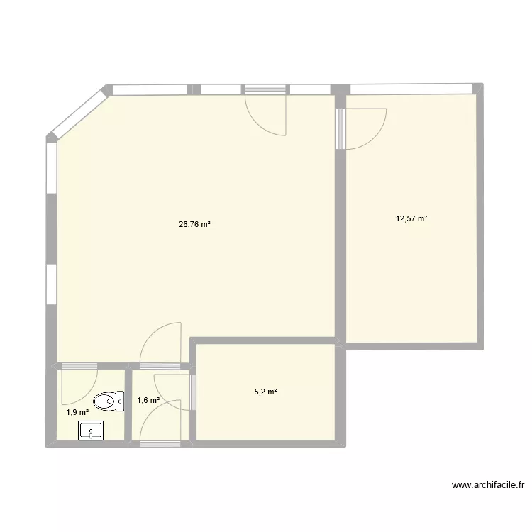 Champlan bureau 2 pi&egrave;ces. Plan de 