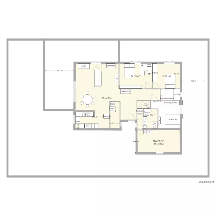 PAPA  15 09 maison terrain 3 espondelhian. Plan de 