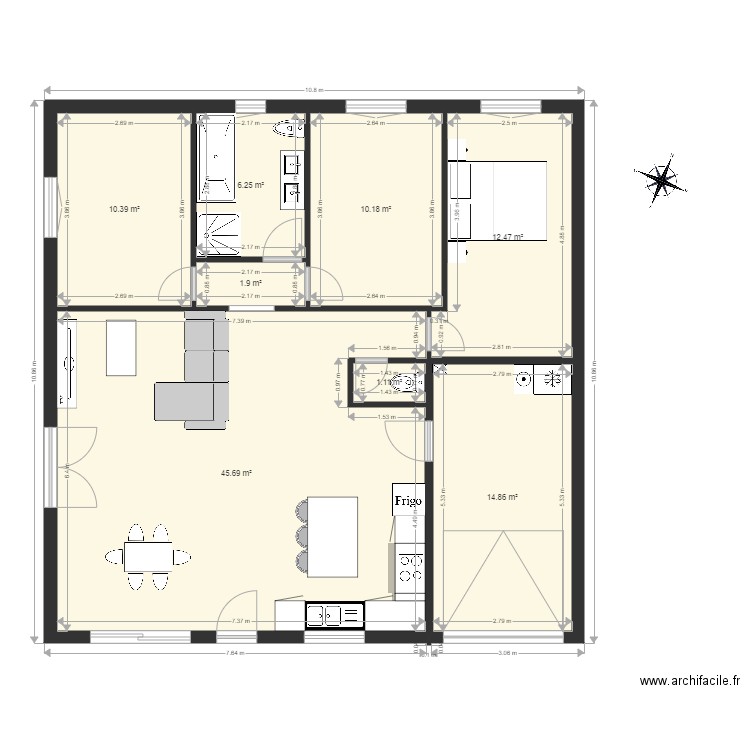 Maison plain pied 85. Plan de 0 pièce et 0 m2