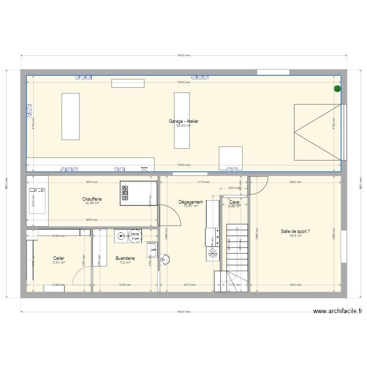 Maison sous sol. Plan de 0 pièce et 0 m2