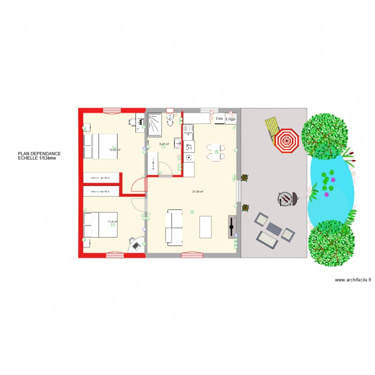 dépendance. Plan de 0 pièce et 0 m2