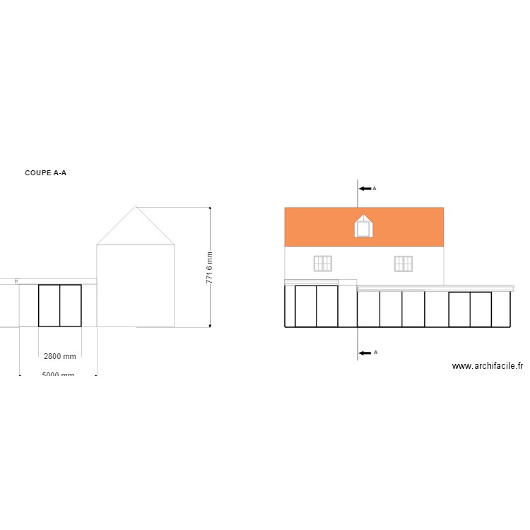 COUPE A A. Plan de 0 pièce et 0 m2