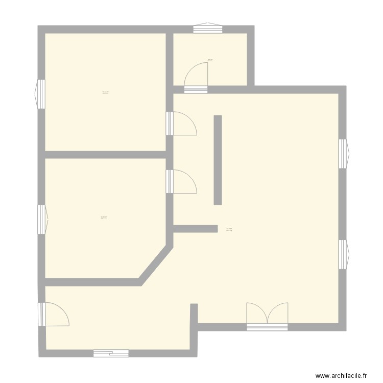 Foro House. Plan de 4 pièces et 91 m2