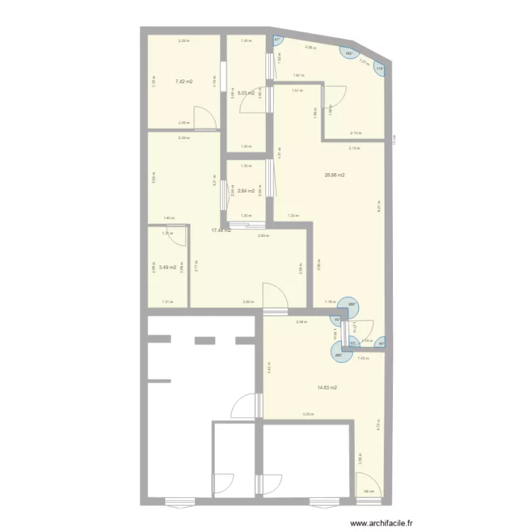 tattegrain rez de chaussee brut n2 am&eacute;nag&eacute; cotee. Plan de 