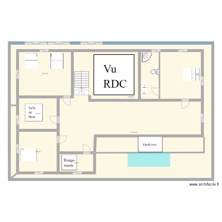 RDC REVISTE. Plan de 6 pièces et 284 m2