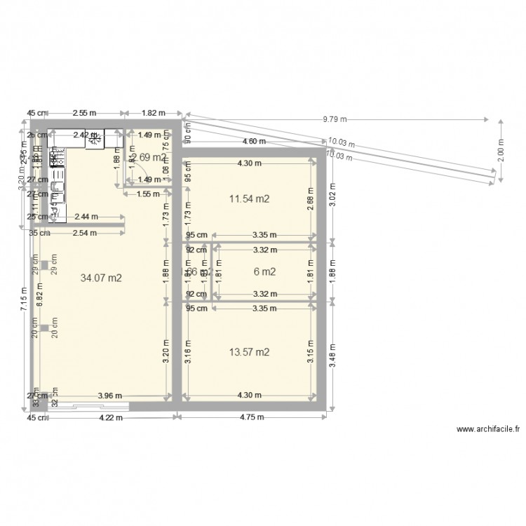 extension 19a. Plan de 0 pièce et 0 m2