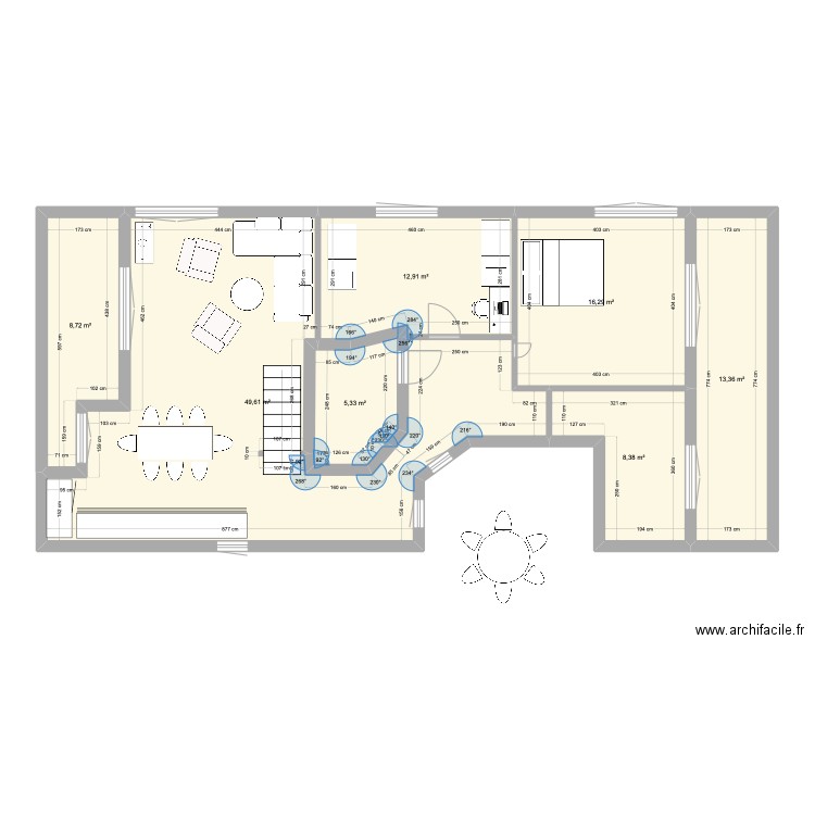 extension marronniers. Plan de 7 pièces et 115 m2