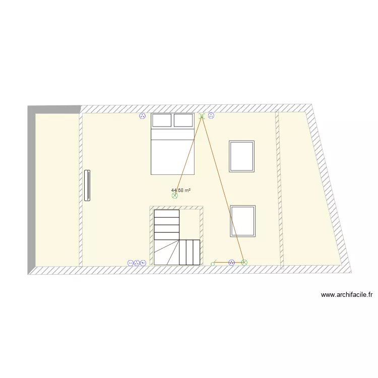 3&eacute;me chambre. Plan de 