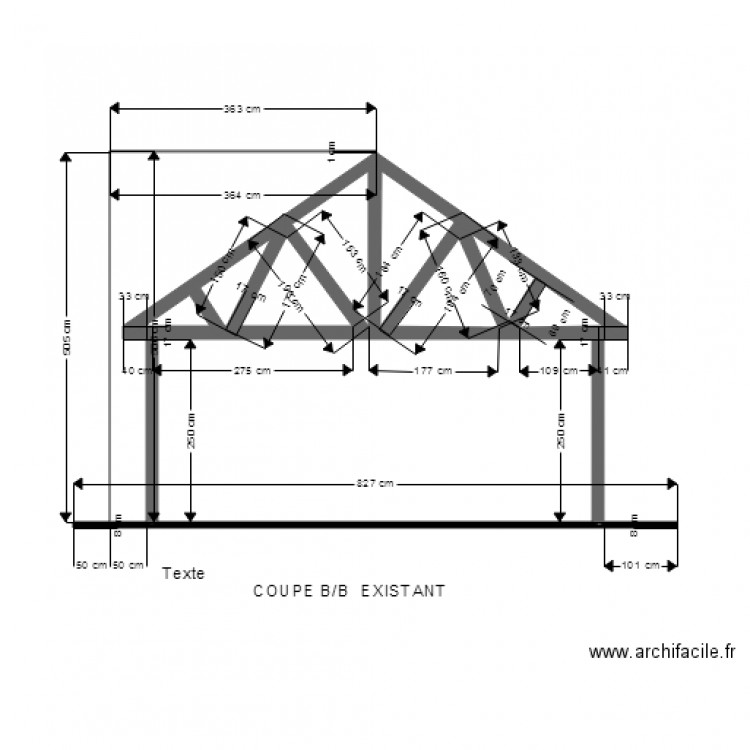 C B B EXISTANT. Plan de 0 pièce et 0 m2